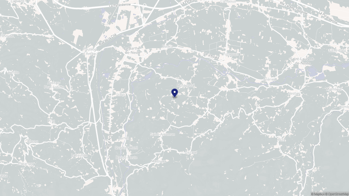 Aperçu cartographique de Montoussé, centré sur la commune