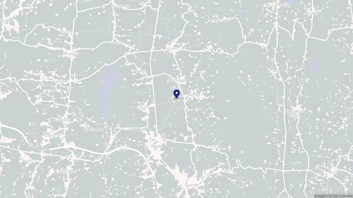 Aperçu cartographique de Moulédous, centré sur la commune