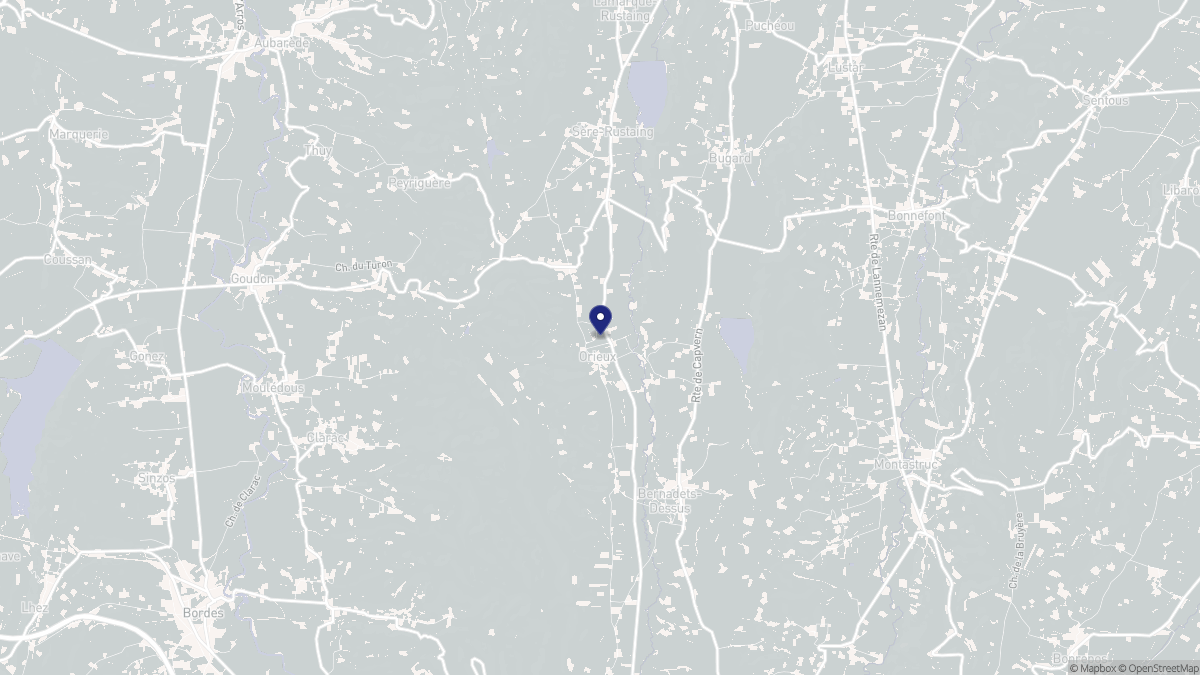 Aperçu cartographique de Orieux, centré sur la commune