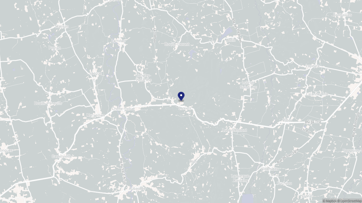 Aperçu cartographique de Osmets, centré sur la commune