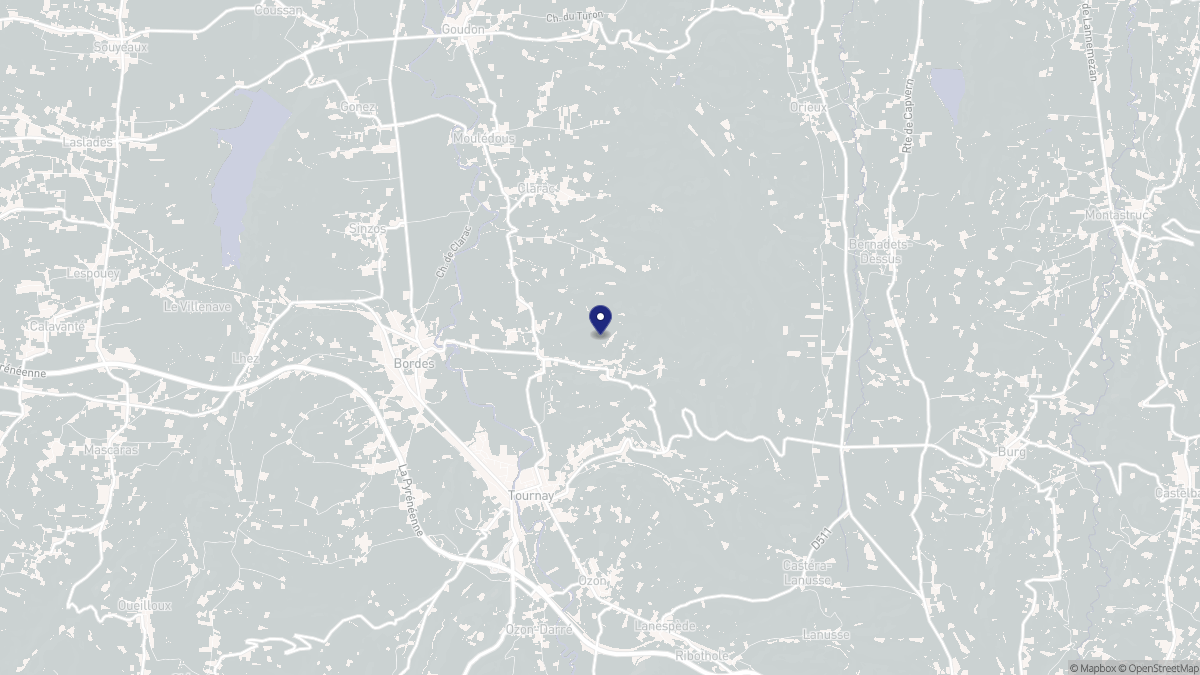Aperçu cartographique de Peyraube, centré sur la commune