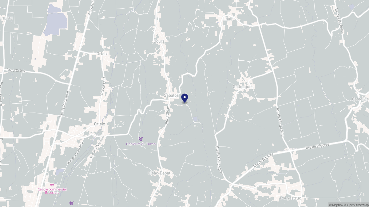 Aperçu cartographique de Sabalos, centré sur la commune