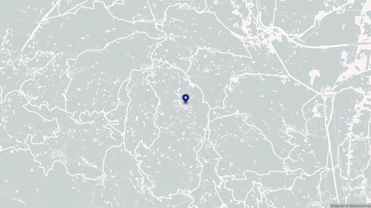 Aperçu cartographique de Sarlabous, centré sur la commune