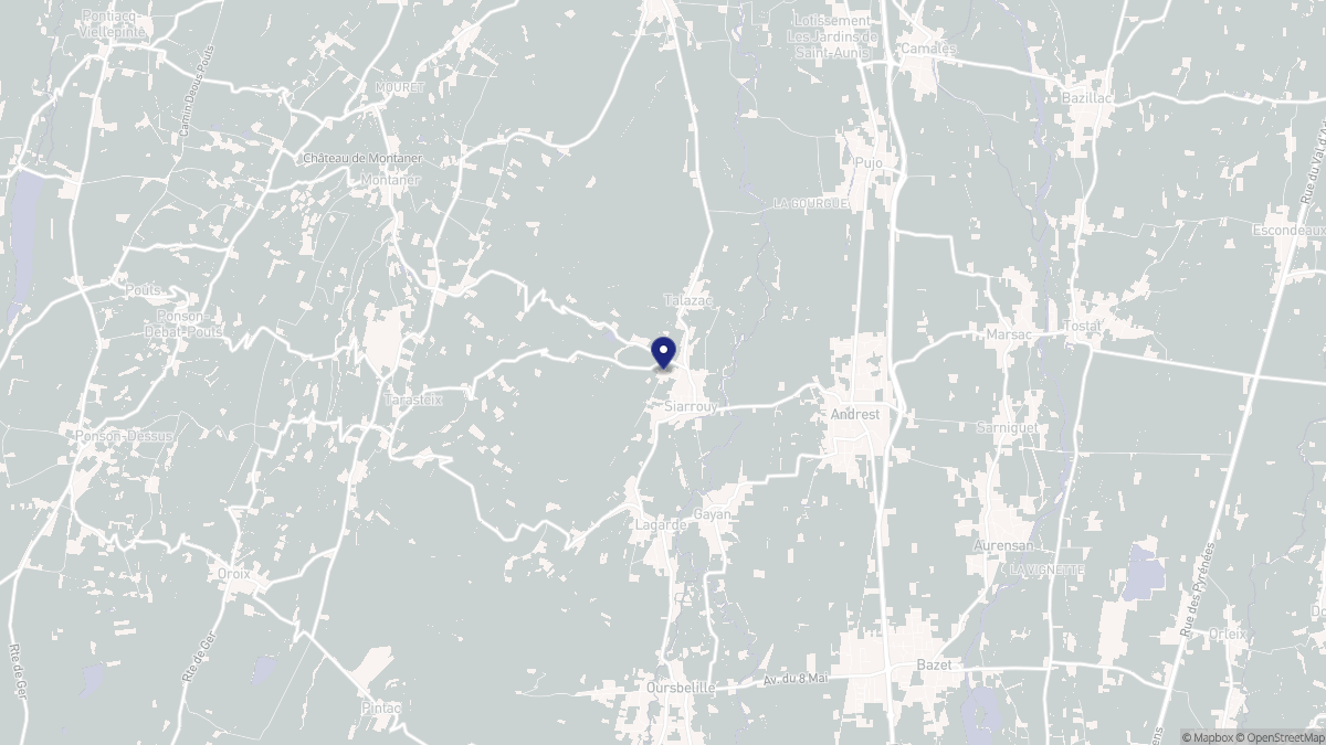 Aperçu cartographique de Siarrouy, centré sur la commune