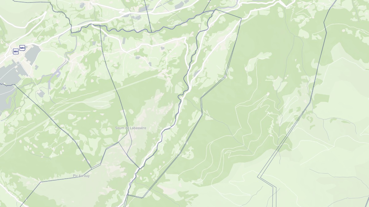 Aperçu cartographique de Sireix, centré sur la commune