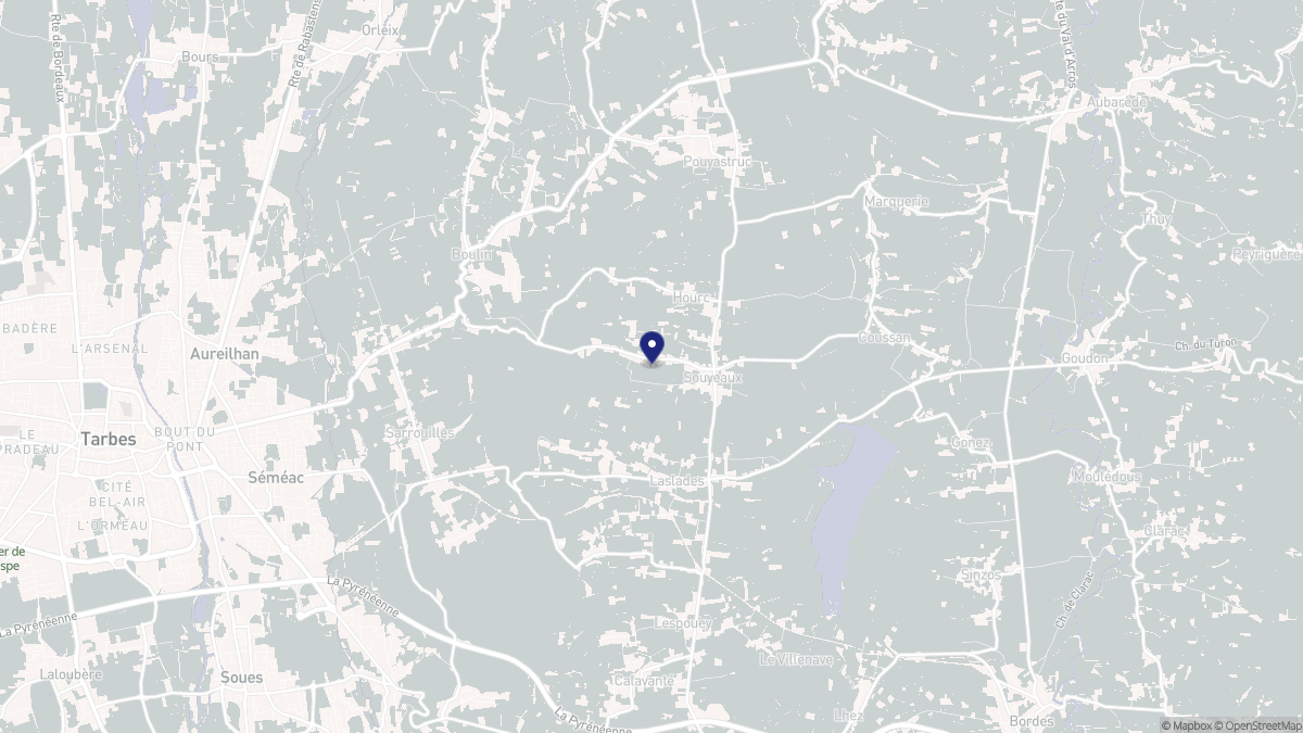 Aperçu cartographique de Souyeaux, centré sur la commune