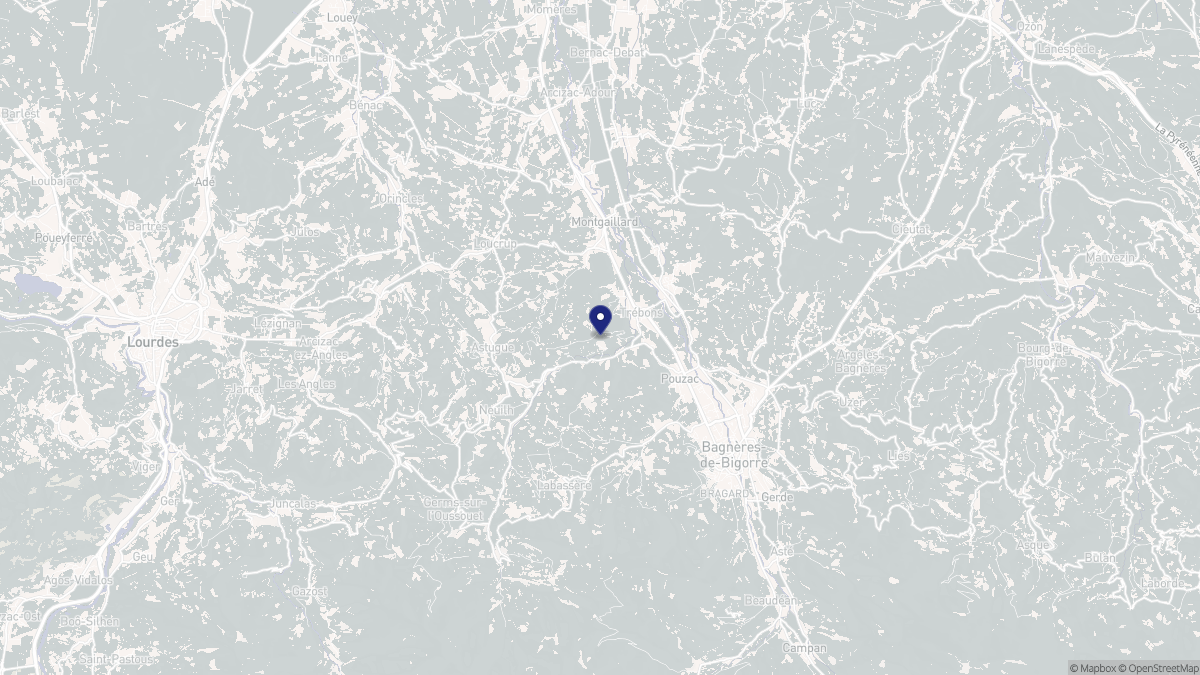 Aperçu cartographique de Trébons, centré sur la commune
