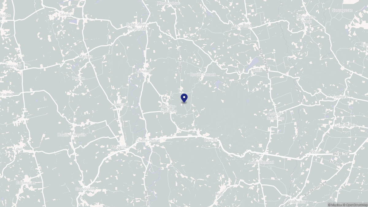 Aperçu cartographique de Trouley-Labarthe, centré sur la commune