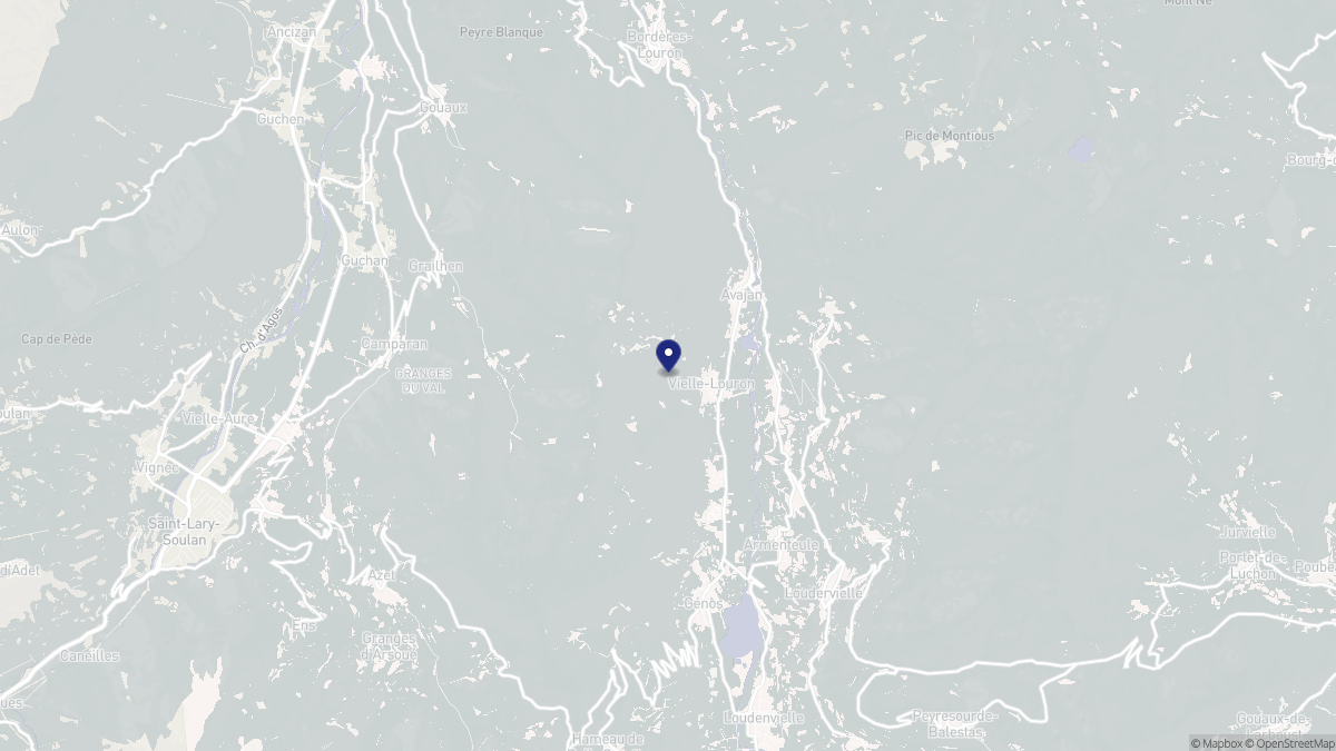 Aperçu cartographique de Vielle-Louron, centré sur la commune