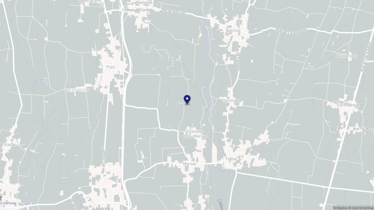 Aperçu cartographique de Villenave-près-Marsac, centré sur la commune