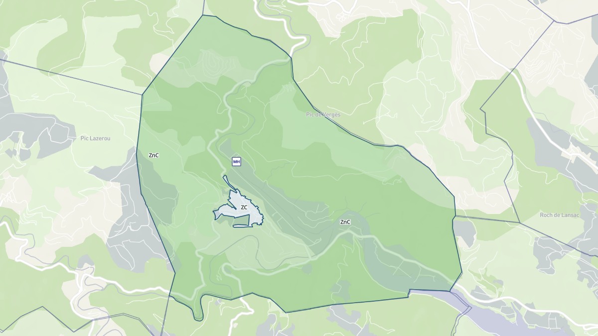 Aperçu cartographique de Ansignan, centré sur la commune