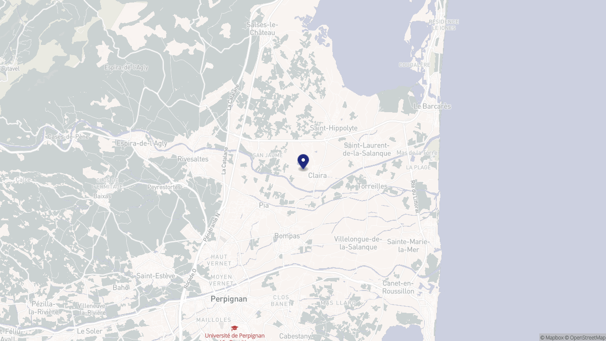 Aperçu cartographique de Claira, centré sur la commune