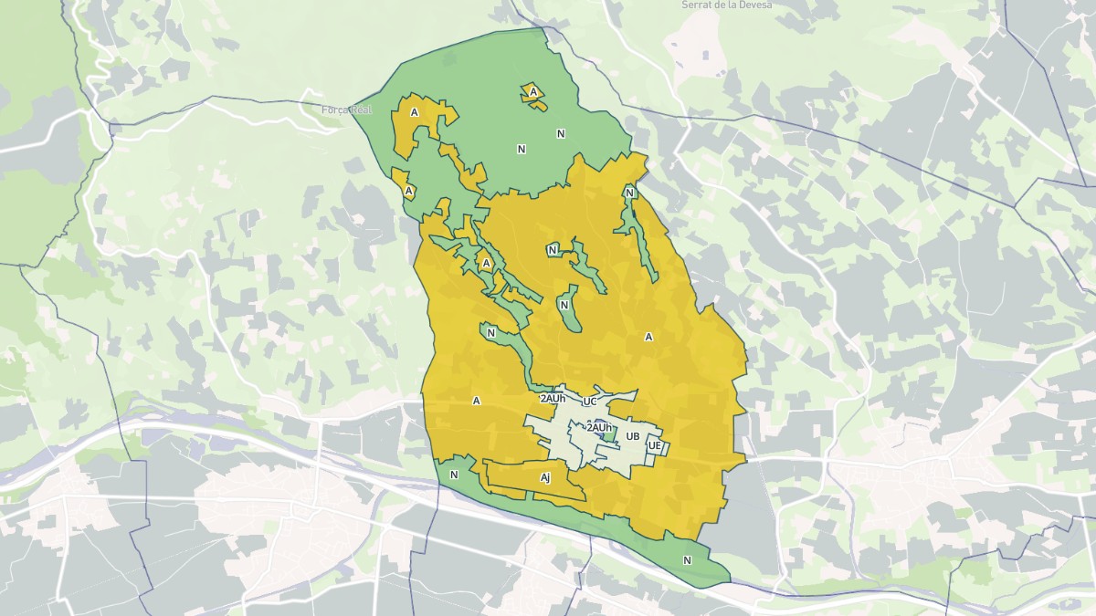 Aperçu cartographique de Corneilla-la-Rivière, centré sur la commune
