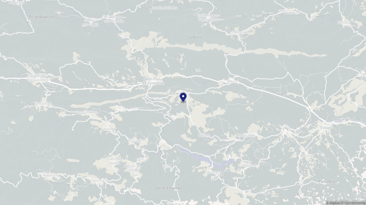 Aperçu cartographique de Lesquerde, centré sur la commune