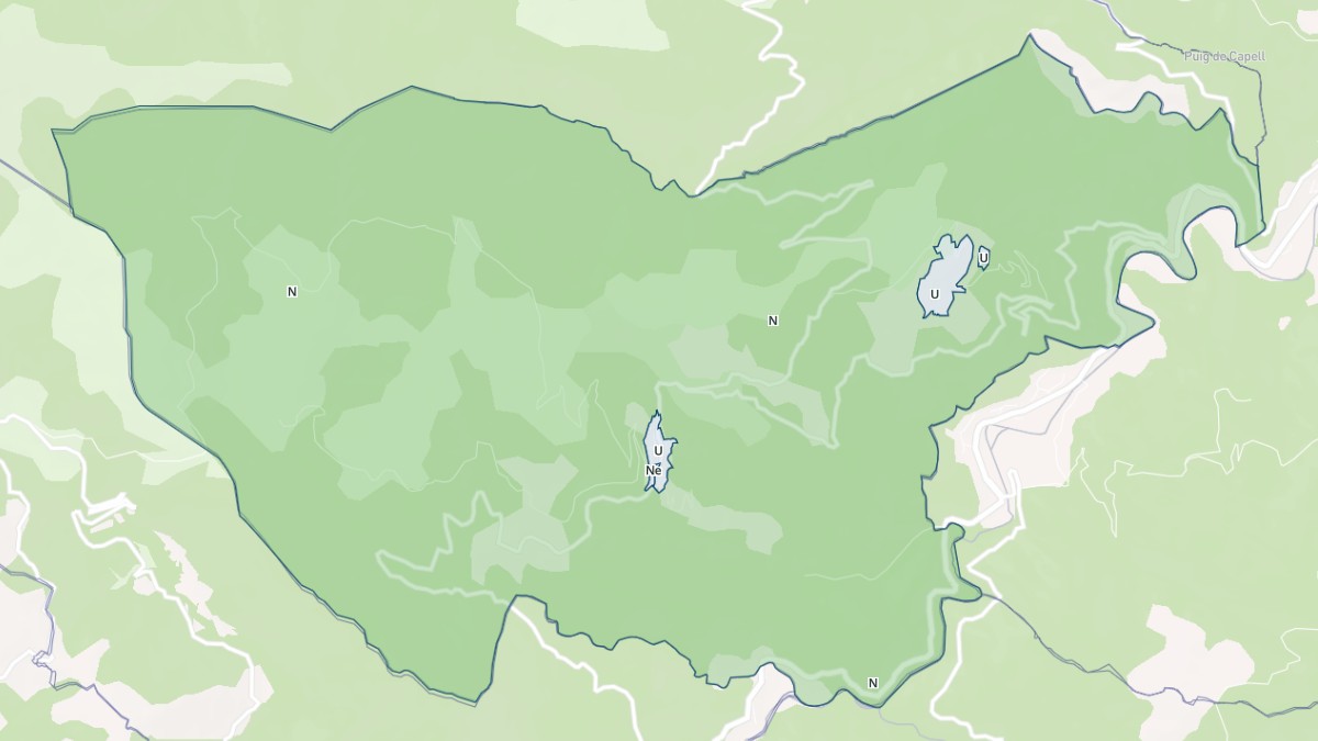 Aperçu cartographique de Montferrer, centré sur la commune