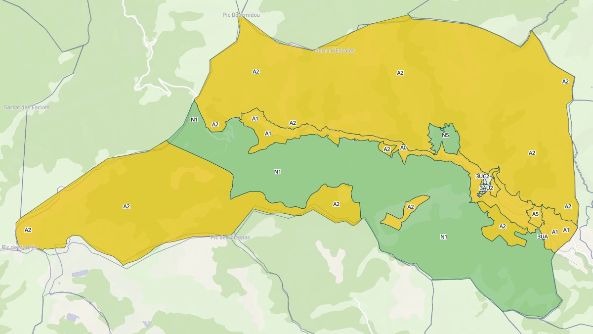 Aperçu cartographique de Mosset, centré sur la commune