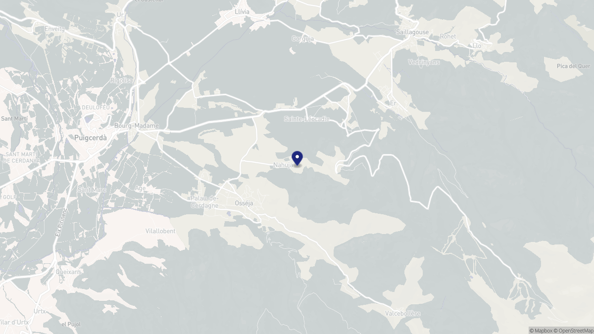 Aperçu cartographique de Nahuja, centré sur la commune
