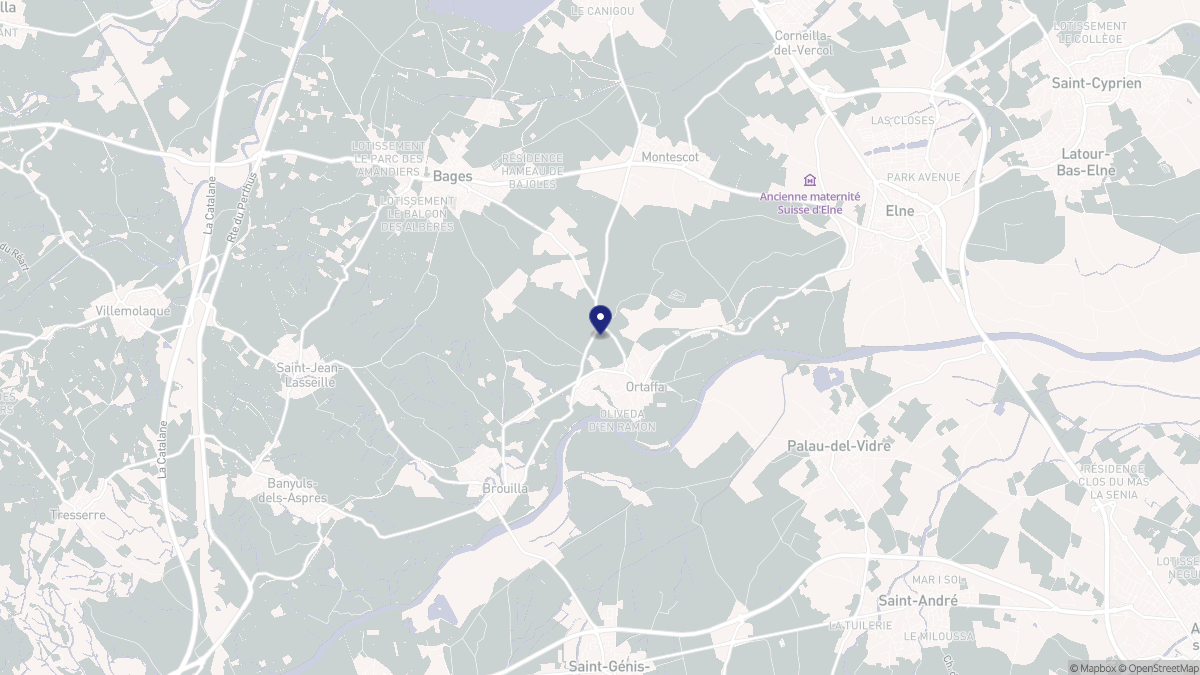 Aperçu cartographique de Ortaffa, centré sur la commune