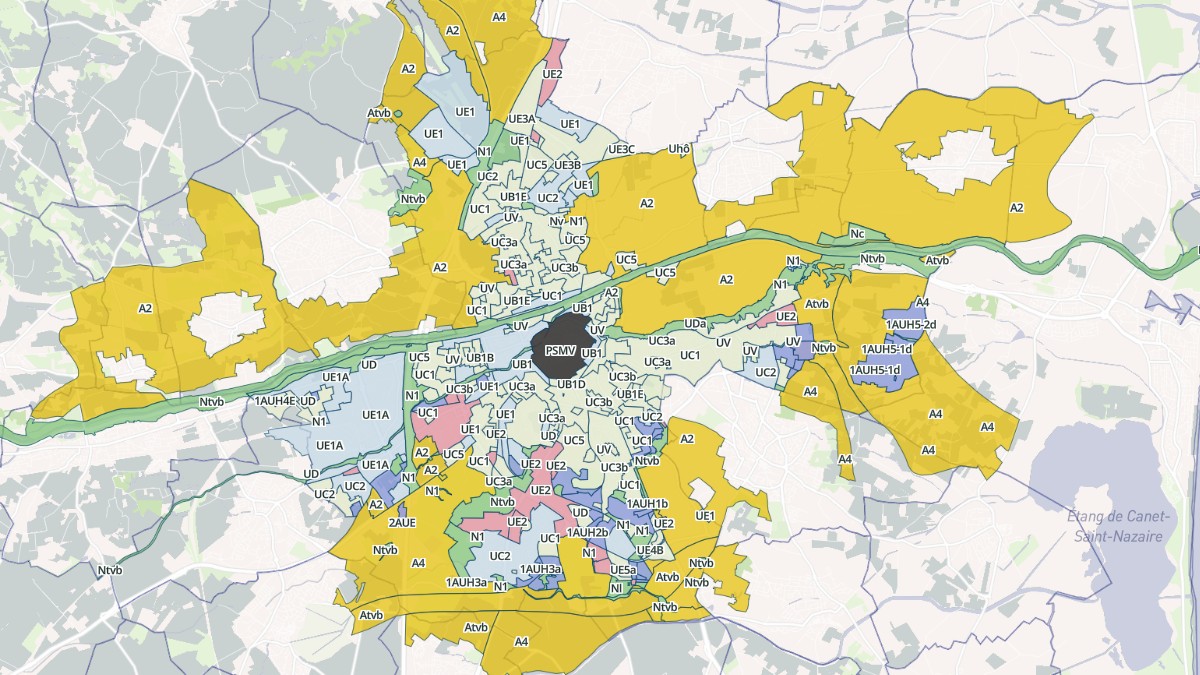 Aperçu cartographique de Perpignan, centré sur la commune