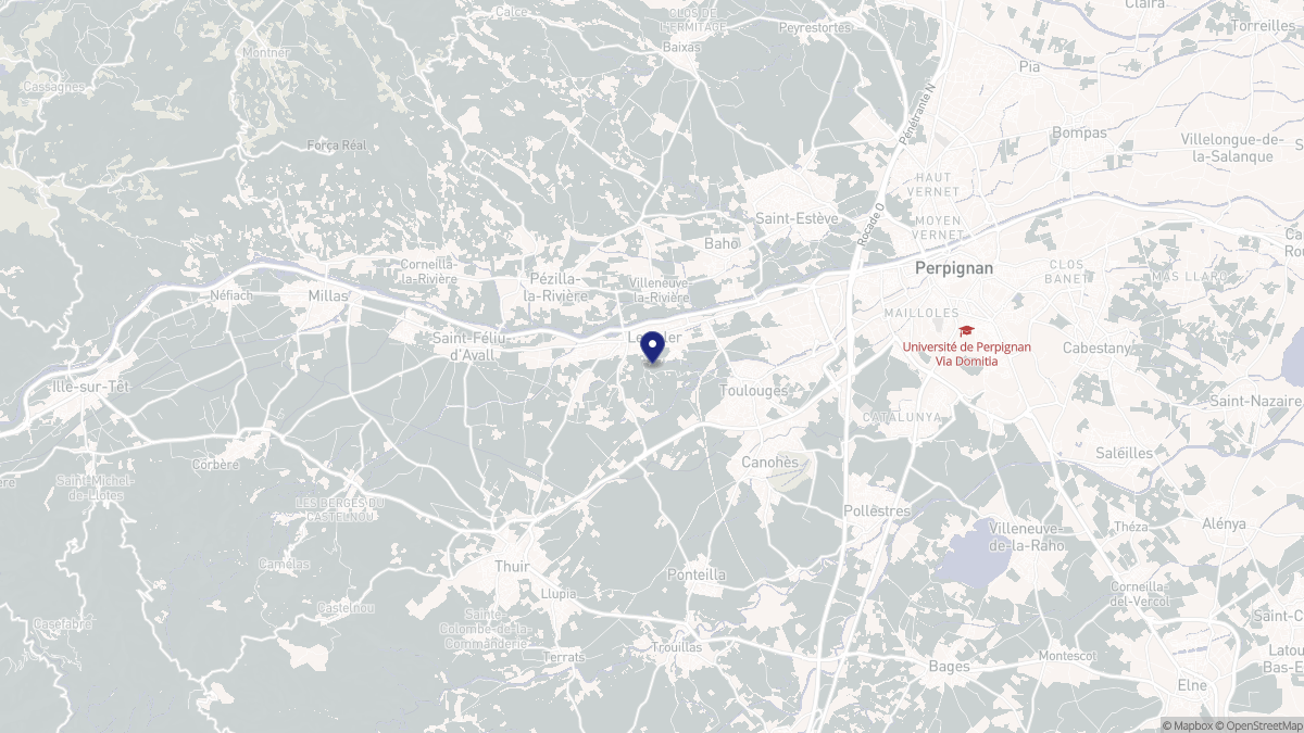 Aperçu cartographique de Le Soler, centré sur la commune
