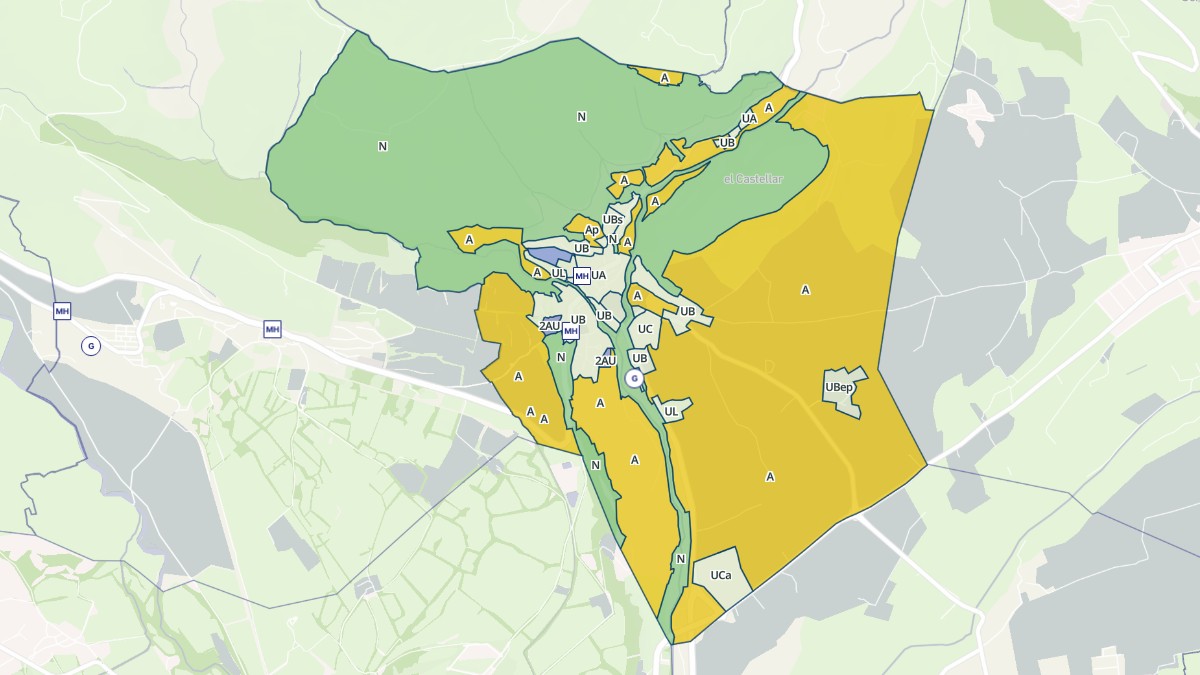 Aperçu cartographique de Ur, centré sur la commune