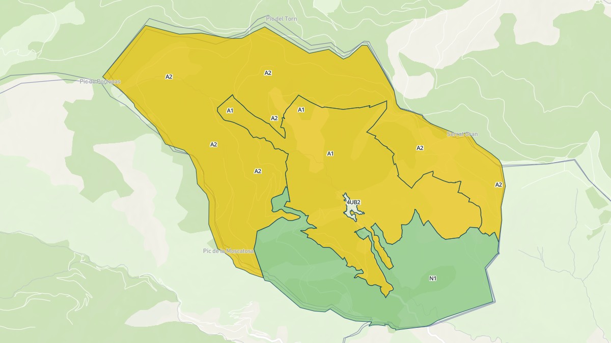 Aperçu cartographique de Urbanya, centré sur la commune