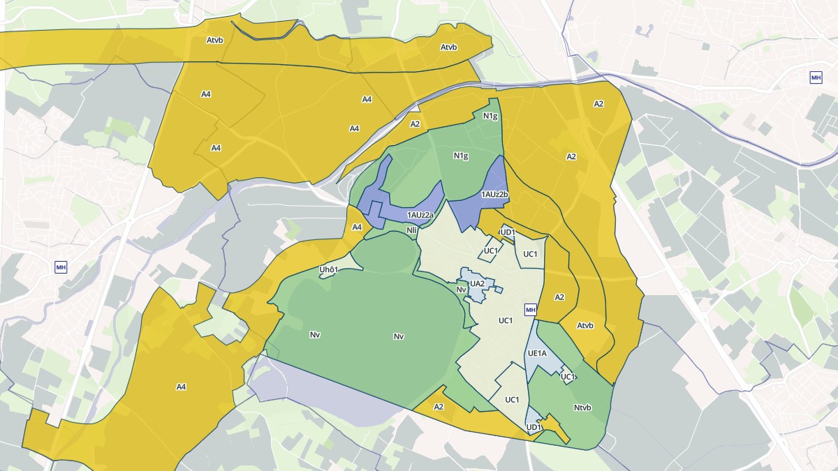 Aperçu cartographique de Villeneuve-de-la-Raho, centré sur la commune