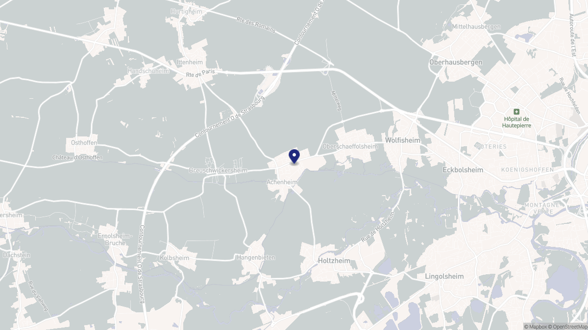 Aperçu cartographique de Achenheim, centré sur la commune