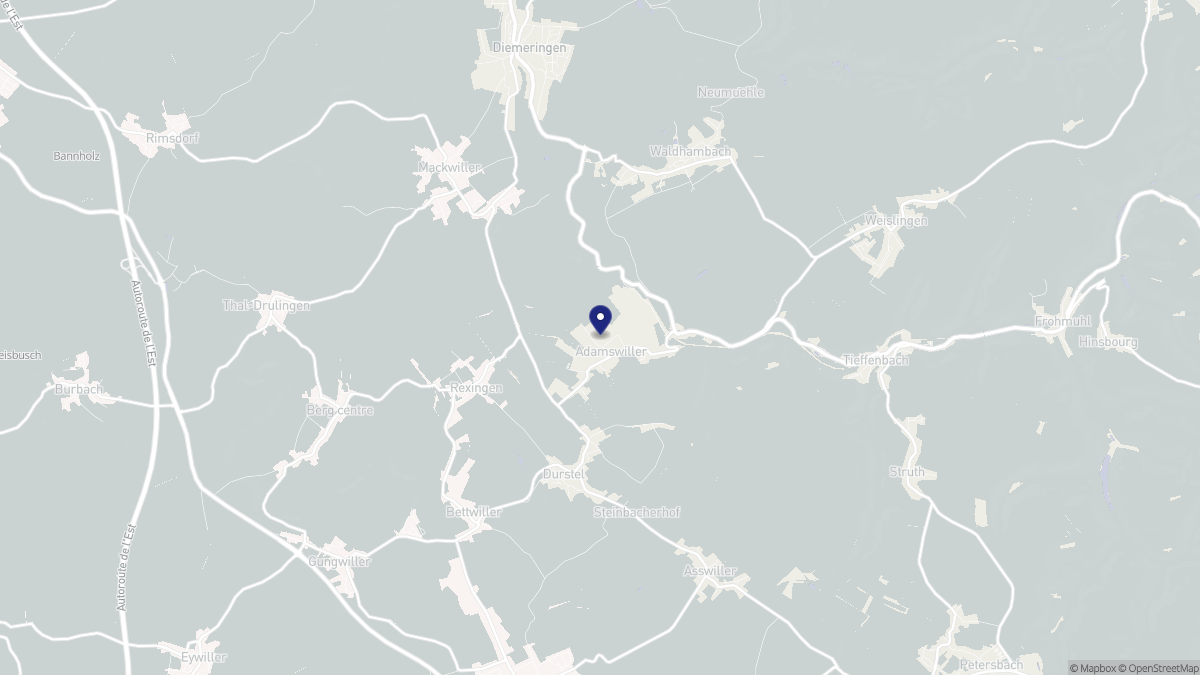 Aperçu cartographique de Adamswiller, centré sur la commune