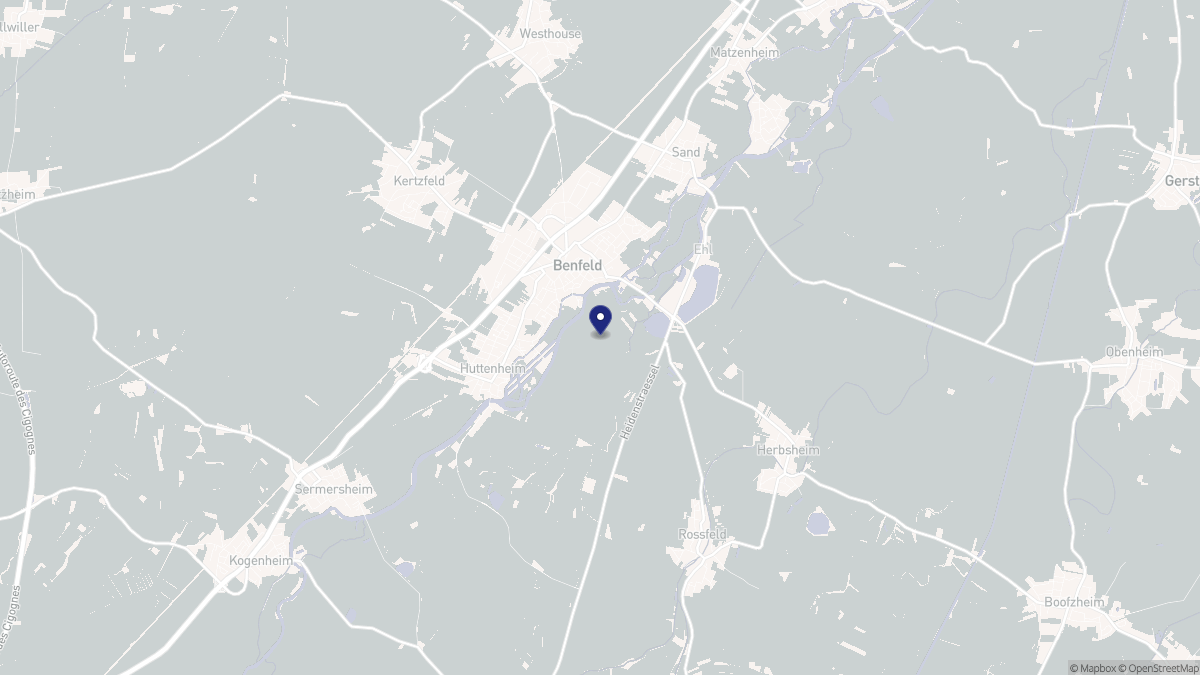 Aperçu cartographique de Benfeld, centré sur la commune