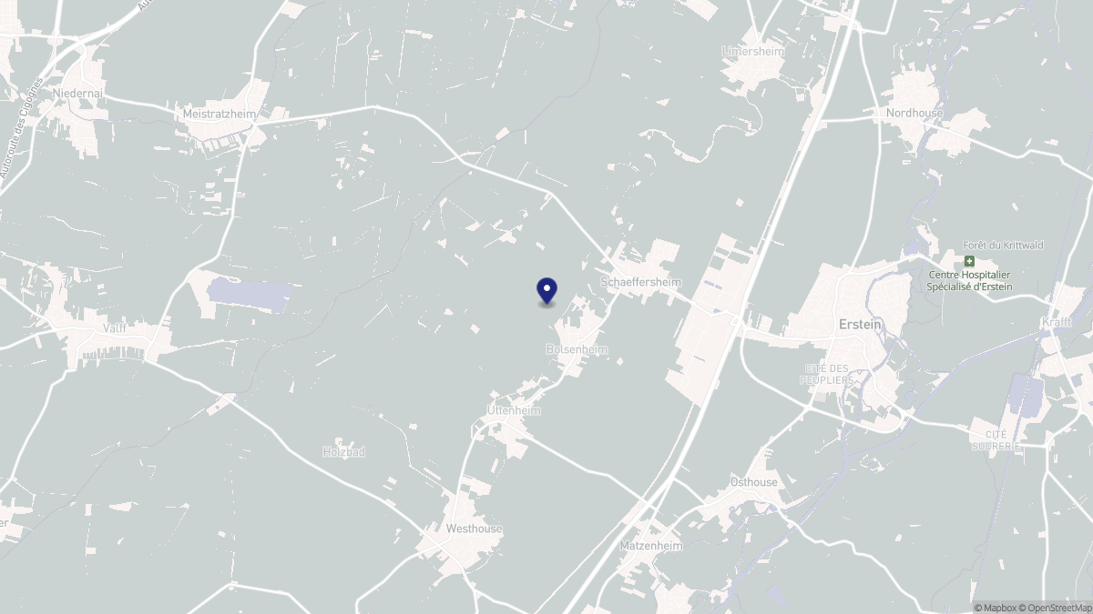 Aperçu cartographique de Bolsenheim, centré sur la commune