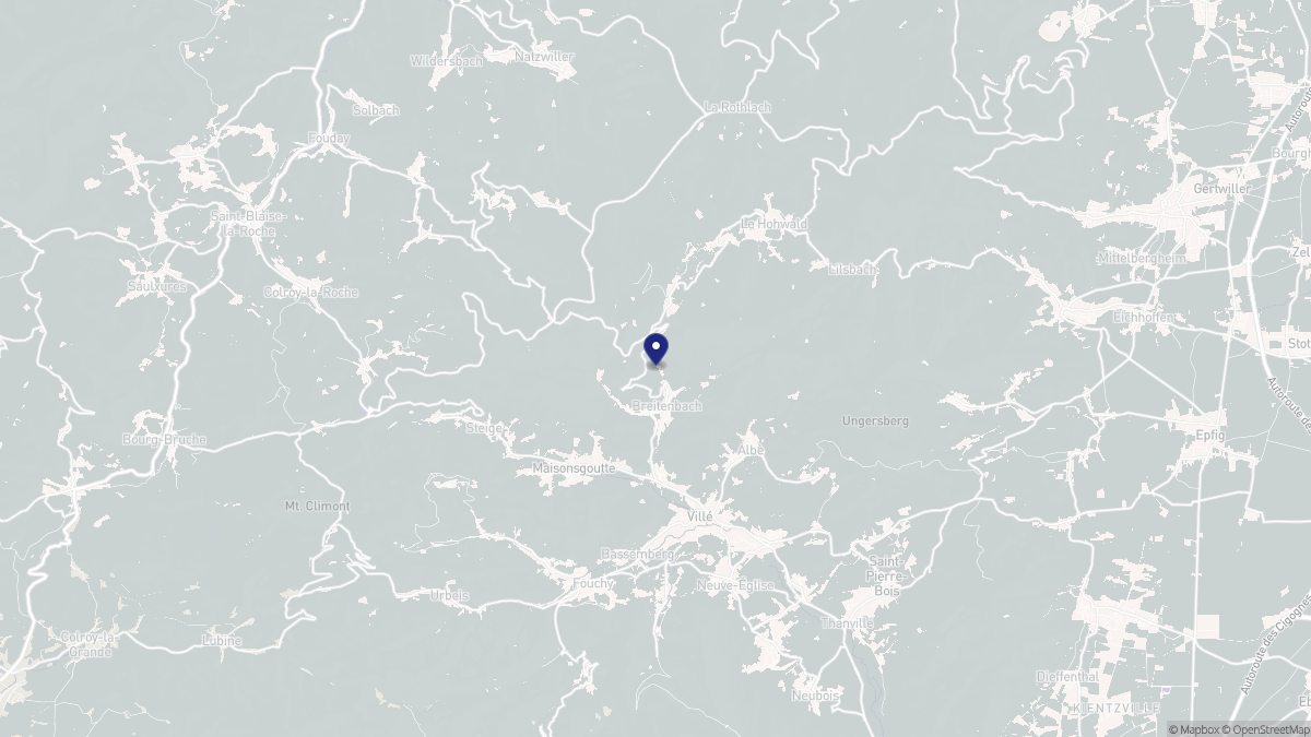 Aperçu cartographique de Breitenbach, centré sur la commune
