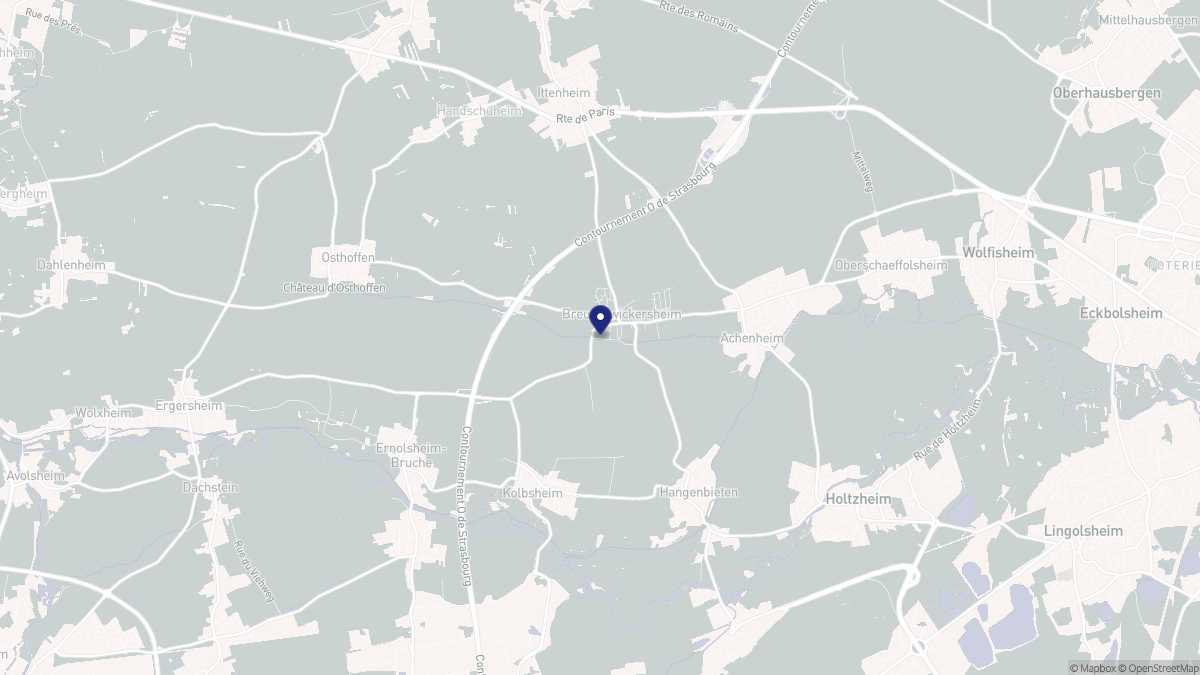 Aperçu cartographique de Breuschwickersheim, centré sur la commune