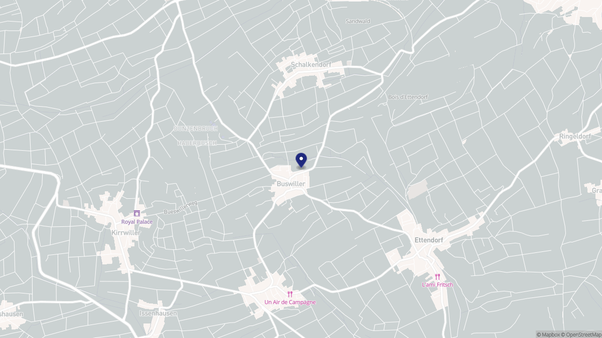 Aperçu cartographique de Buswiller, centré sur la commune