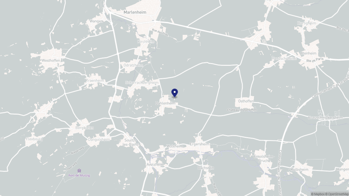 Aperçu cartographique de Dahlenheim, centré sur la commune