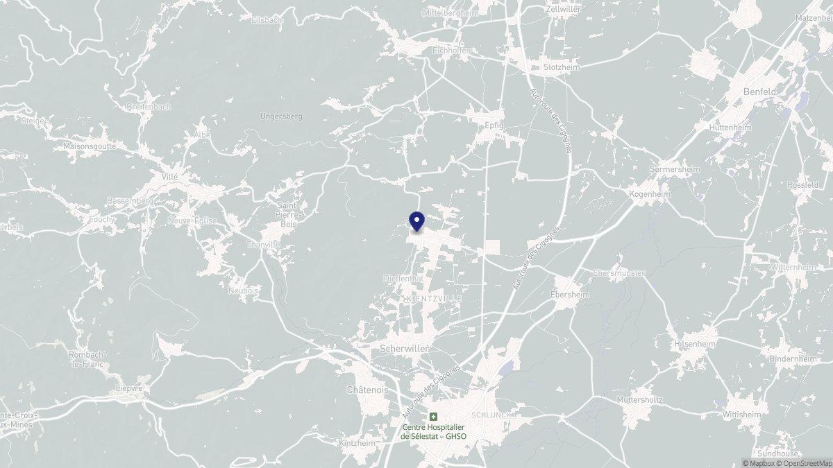 Aperçu cartographique de Dambach-la-Ville, centré sur la commune