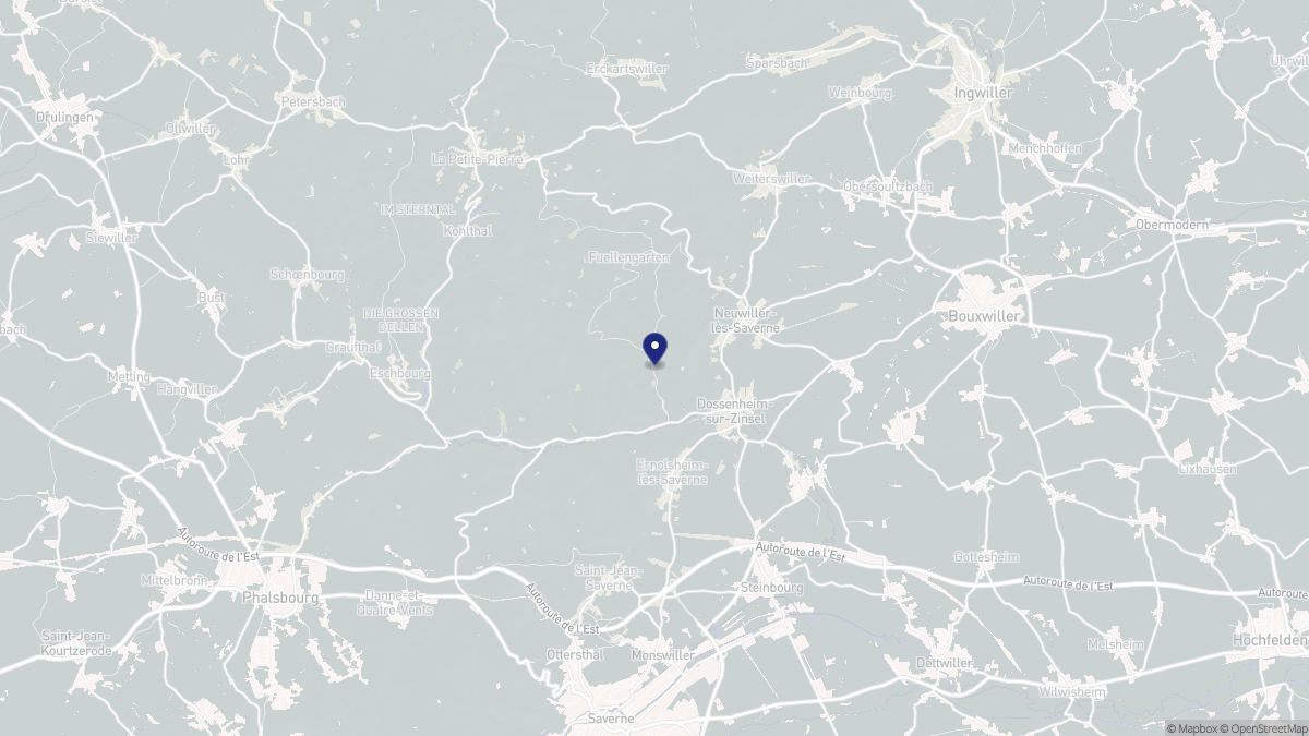 Aperçu cartographique de Dossenheim-sur-Zinsel, centré sur la commune
