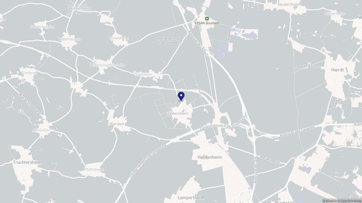 Aperçu cartographique de Eckwersheim, centré sur la commune