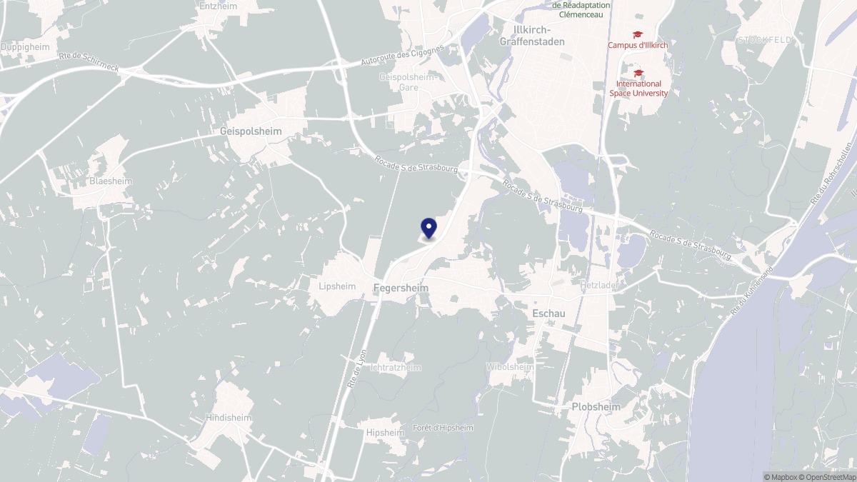 Aperçu cartographique de Fegersheim, centré sur la commune