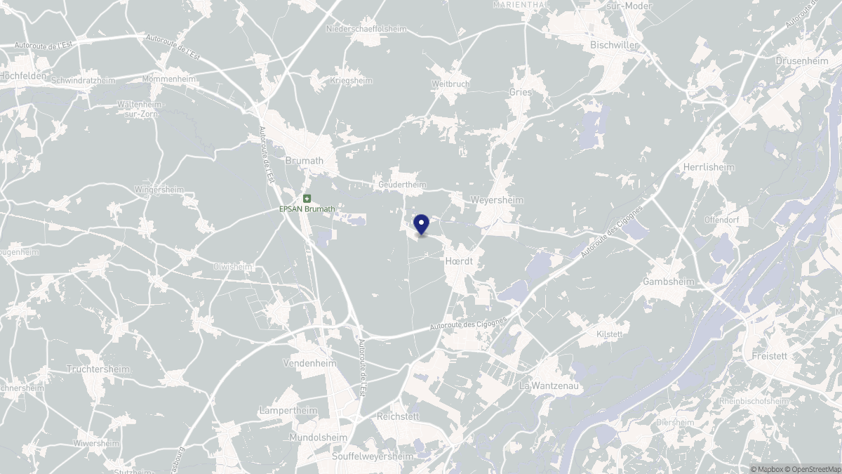 Aperçu cartographique de Geudertheim, centré sur la commune