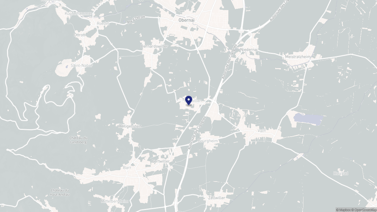 Aperçu cartographique de Goxwiller, centré sur la commune