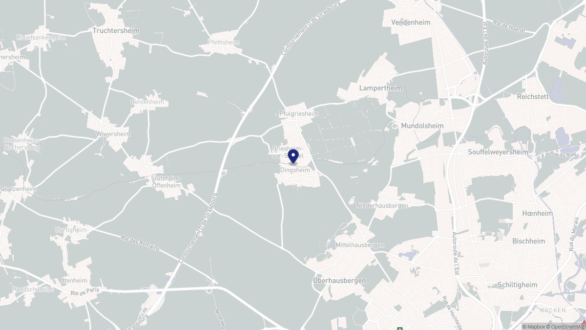 Aperçu cartographique de Griesheim-sur-Souffel, centré sur la commune