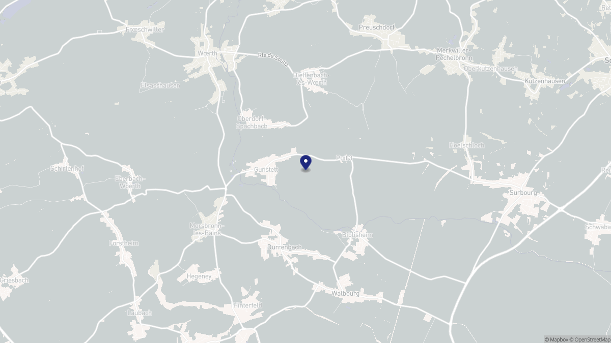 Aperçu cartographique de Gunstett, centré sur la commune