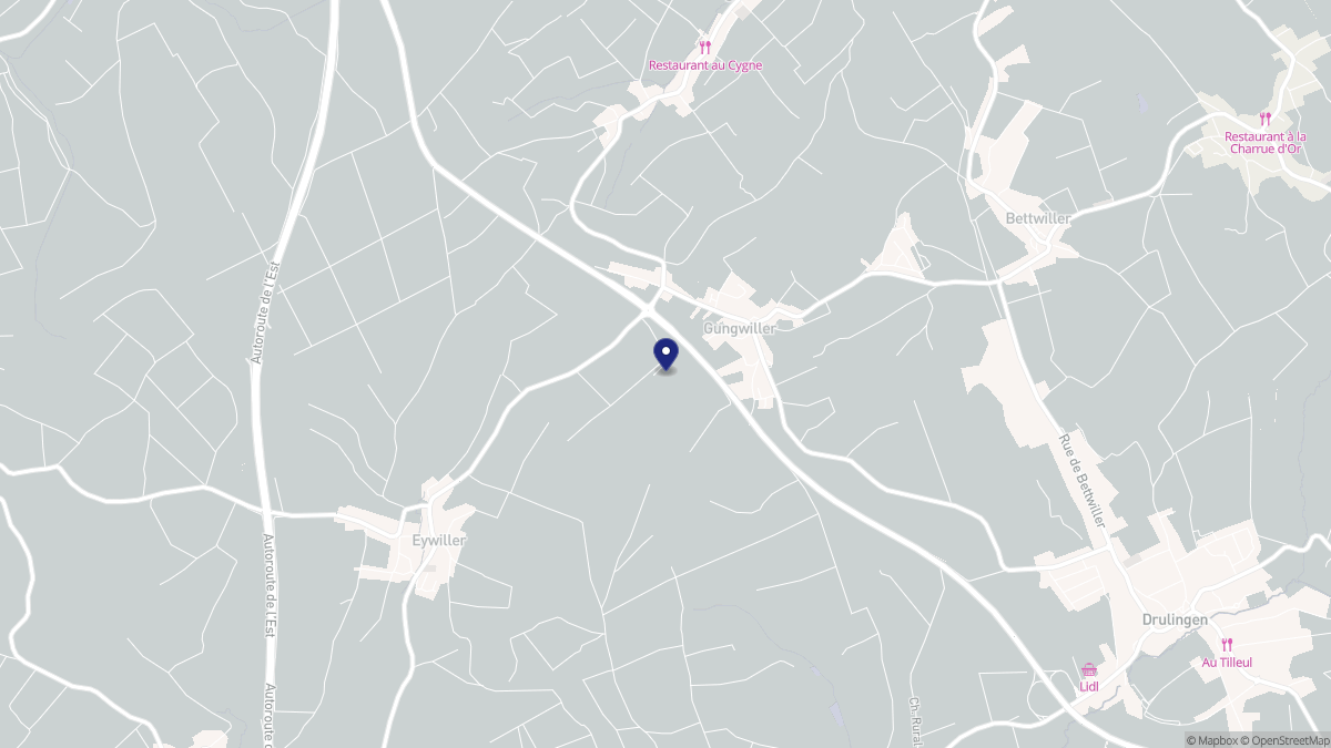 Aperçu cartographique de Gungwiller, centré sur la commune