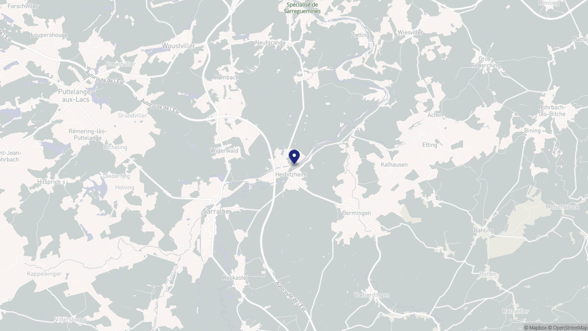 Aperçu cartographique de Herbitzheim, centré sur la commune