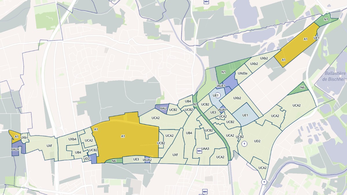 Aperçu cartographique de Hœnheim, centré sur la commune
