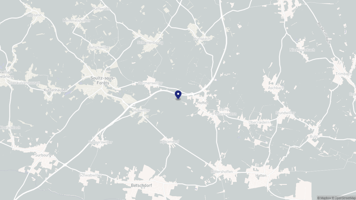 Aperçu cartographique de Hoffen, centré sur la commune