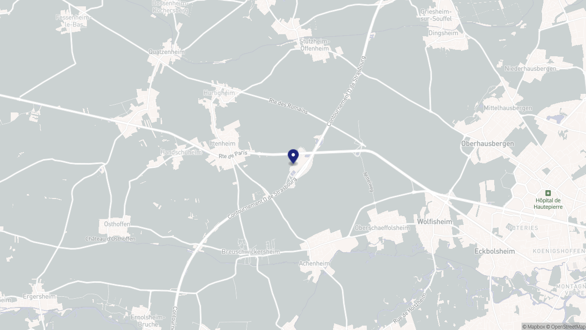 Aperçu cartographique de Ittenheim, centré sur la commune
