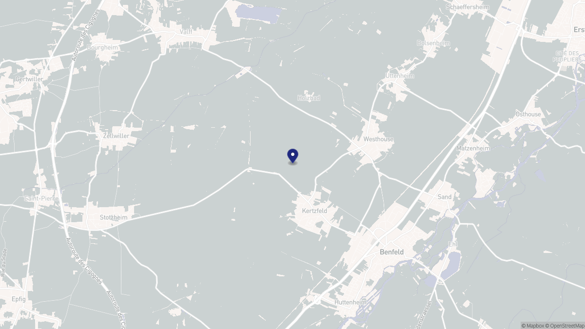 Aperçu cartographique de Kertzfeld, centré sur la commune