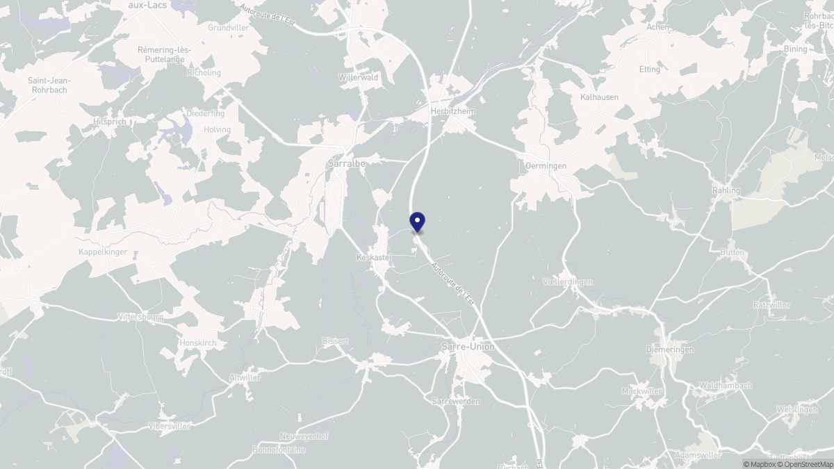 Aperçu cartographique de Keskastel, centré sur la commune